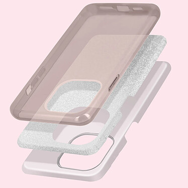 Avis Avizar Coque iPhone 14 Pro Paillette Amovible Silicone Semi-rigide Rose