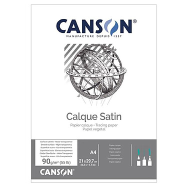 CANSON Pack 100 Feuilles CALQUE SATIN® A4 90/95G