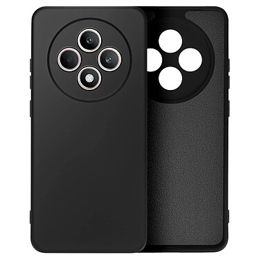 Avizar Coque pour Oppo Reno 12F Semi-rigide Soft-touch Anti-traces Noir