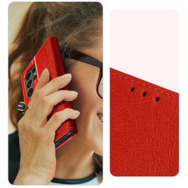 Acheter Avizar Housse Samsung Galaxy S23 Ultra Clapet Portefeuille Fonction Support Vidéo rouge Chesterfield