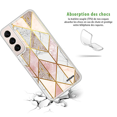 Avis Evetane Coque Samsung Galaxy S22 5G 360 intégrale transparente Motif Marbre Rose Losange Tendance