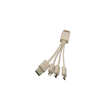 Blaupunkt - Câble de charge écologique porte clé 3-en-1 - BLP0231-112 - Beige