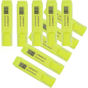 Q-CONNECT Surligneur tracé 2/5 mm pointe biseautée couleurs éclatantes jaune x 10