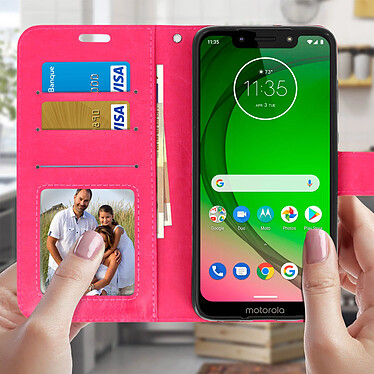 Avis Avizar Housse Motorola Moto G7 et G7 Plus Étui folio Portefeuille Fonction Stand rose