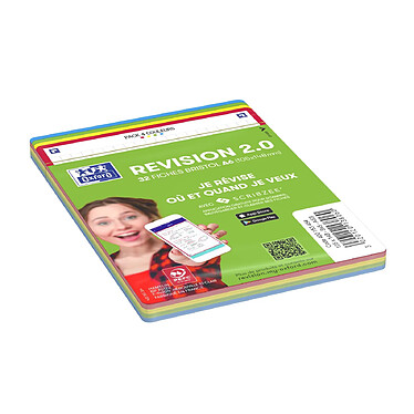 Avis OXFORD Paquet de 32 Fiches Bristol revision 2.0 Non Perforées 105x148 mm A6 Q5/5 coloris assortis