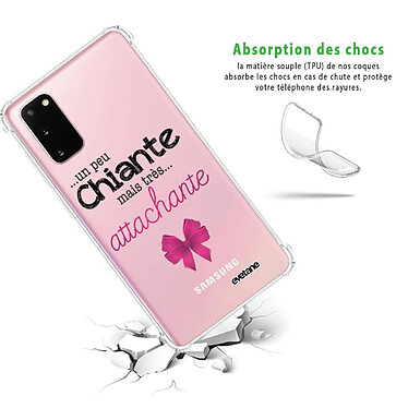 Avis Evetane Coque Samsung Galaxy S20 anti-choc souple angles renforcés transparente Motif Un peu chiante tres attachante