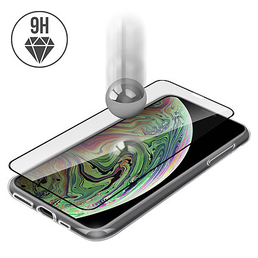 Avizar Coque Arrière + Film Verre Trempé écran Apple iPhone XR - Contour noir pas cher