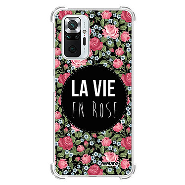 Evetane Coque Xiaomi Redmi Note 10 Pro anti-choc souple angles renforcés transparente Motif La Vie en Rose