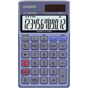 CASIO calculatrice SL-320 TER Plus, alimentation solaire ou piles