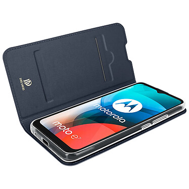 Dux Ducis Housse pour Motorola Moto E7 Étui Porte-carte Fonction Support Vidéo  Bleu Nuit pas cher