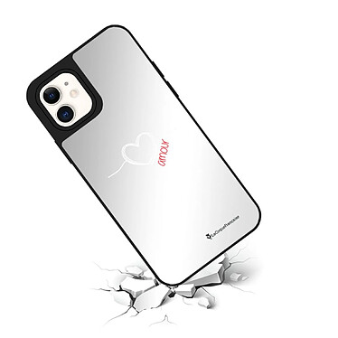 Avis LaCoqueFrançaise Coque iPhone 12 Mini miroir Coeur Blanc Amour Design