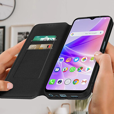 Avis Avizar Housse pour Oppo A77 Clapet Portefeuille Fonction Support Vidéo  noir