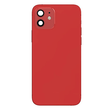 Clappio Châssis Complet pour iPhone 12 Cadre central et Vitre arrière Rouge