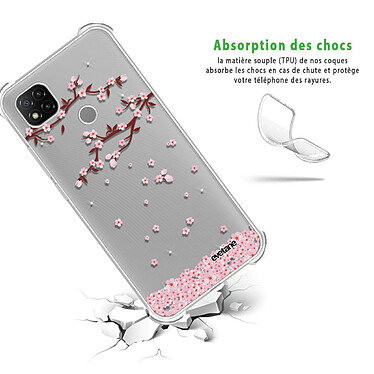 Avis Evetane Coque Xiaomi Redmi 9C anti-choc souple angles renforcés transparente Motif Chute De Fleurs