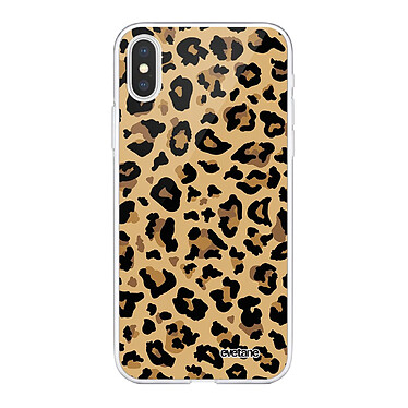 Evetane Coque iPhone Xs Max silicone transparente Motif Léopard Beige ultra resistant