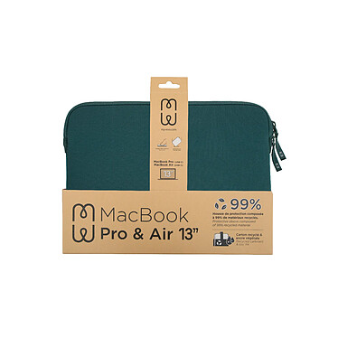 MW Housse compatible Macbook Pro 14 Basics ²Life Vert/Blanc pas cher