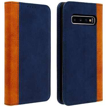 Avizar Etui folio Bleu Nuit Patiné pour Samsung Galaxy S10 Plus