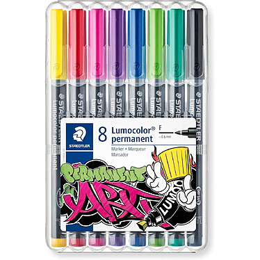 STAEDTLER Marqueur permanent 318F Lumocolor, étui de 8