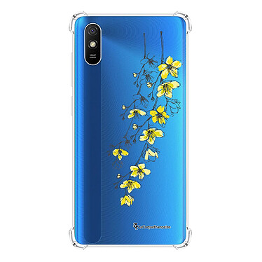 LaCoqueFrançaise Coque Xiaomi Redmi 9A Silicone antichocs Solides coins renforcés  transparente Motif Fleurs Cerisiers