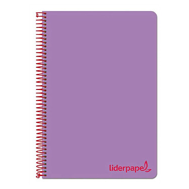 LIDERPAPEL Cahier spirale A7 micro wonder 200 pages 90g quadrillé 5x5mm 4 bandes - Violet