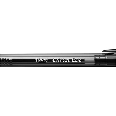 BIC Blister de 4 Stylos-bille Cristal Clic Pointe moyenne Noir pas cher