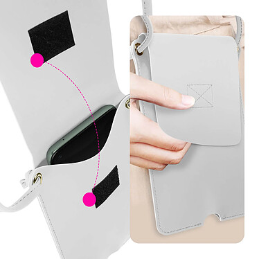 Acheter Avizar Pochette Bandoulière Smartphone avec Rangement carte Simili cuir  blanc