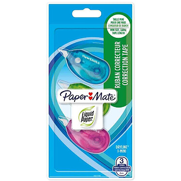 PAPER MATE Ruban correcteur DRYLINE GRIP I-Mini blister de 3