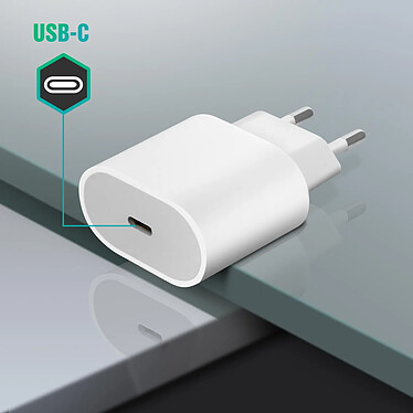 Avizar Chargeur Secteur USB Type C Power Delivery 20W Recharge Rapide Blanc pas cher