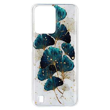 Avizar Coque pour Realme C31 Silicone Semi-rigide Design Feuilles avec Paillettes  Multicolore