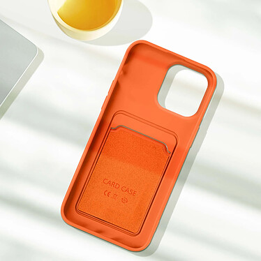 Acheter Avizar Coque pour iPhone 14 Pro Max Silicone Souple Porte-carte Fine Légère  orange