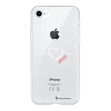 LaCoqueFrançaise Coque iPhone 7/8/ iPhone SE 2020 360 intégrale transparente Motif Coeur Blanc Amour Tendance