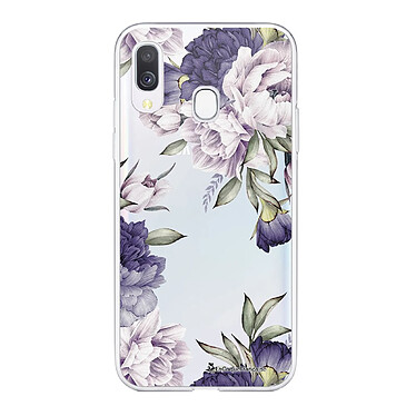 LaCoqueFrançaise Coque Samsung Galaxy A40 360 intégrale transparente Motif Pivoines Violettes Tendance