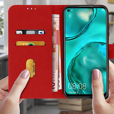 Avis Avizar Étui Huawei P40 Lite Housse Intégrale Porte-cartes Fonction Support rouge