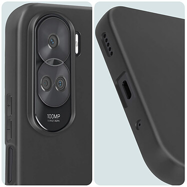 Avizar Coque pour Honor 90 Lite Silicone Souple et Flexible Noir pas cher