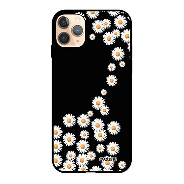 Evetane Coque iPhone 11 Pro Silicone Liquide Douce noir Marguerite