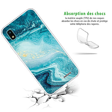 Avis Evetane Coque Samsung Galaxy A10 360 intégrale transparente Motif Bleu Nacré Marbre Tendance