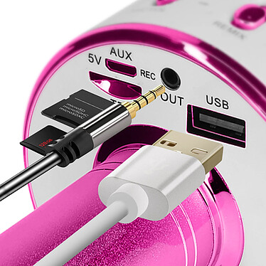 Acheter Avizar Micro Karaoké Bluetooth Haut-parleur intégré Boutons Multifonctions Fuchsia