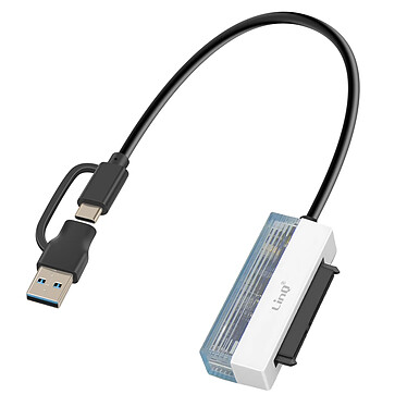 LinQ Adaptateur USB et USB C vers SATA 2,5'' Transfert Données 5 Gbit/s Noir