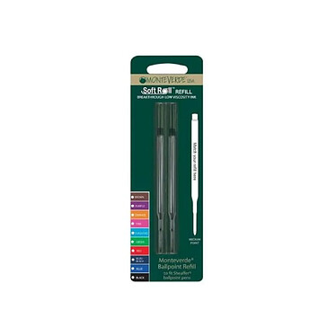 MONTEVERDE Blister 2 recharges billes noir pointe moyenne compatible avec Sheaffer