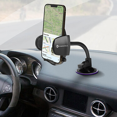 Avis Forcell Support Voiture ovale pour Smartphone Pare Brise et Tableau de Bord Bras Souple  Noir