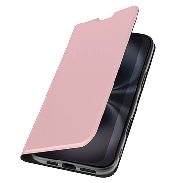 Avizar Étui pour iPhone 16 Plus Soft touch Porte-carte Support Vidéo Rose Poudré