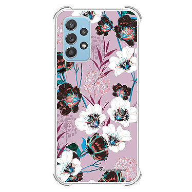 LaCoqueFrançaise Coque Samsung Galaxy A52 Silicone antichocs Solides coins renforcés  transparente Motif Fleurs parme