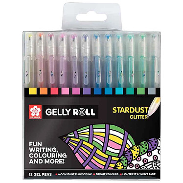 SAKURA Stylo roller encre gel Gelly Roll Stardust étui de 12