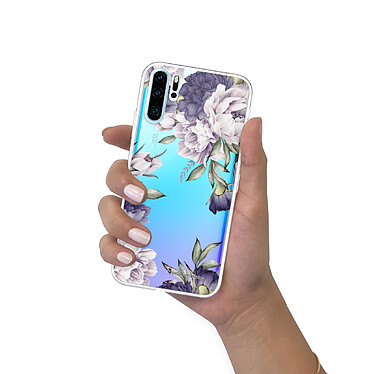 LaCoqueFrançaise Coque Huawei P30 Pro/ P30 Pro New Edition silicone transparente Motif Pivoines Violettes ultra resistant pas cher