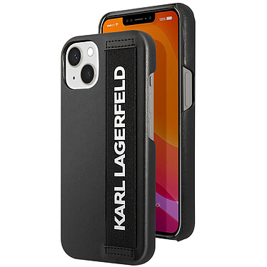 Karl Lagerfeld Coque pour iPhone 13 Antichoc avec Sangle Élastique Noir