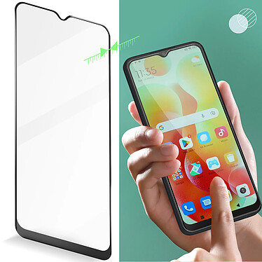Avizar Verre Trempé pour Xiaomi Redmi 12C et Xiaomi Redmi 13C Dureté 9H Bords Biseautés 5D  Noir pas cher