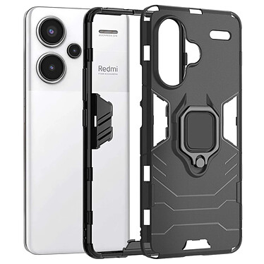 Avizar Coque pour Xiaomi Redmi Note 13 Pro Plus Bi-matière Antichoc Anneau Support  Noir pas cher