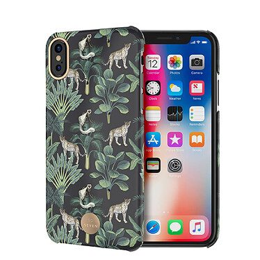 So Seven Coque pour iPhone X/XS PREMIUM CRYSTAL JAIPUR Leopard Noir