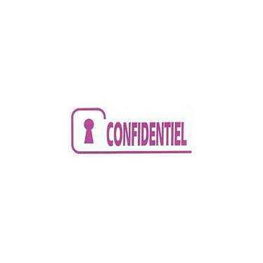 TRODAT Tampon X-print 4912 Formule Commerciale Texte + Picto 'CONFIDENTIEL' Violet