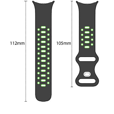 Avis Avizar Bracelet Google Pixel Watch Silicone Bicolore Souple Noir/Vert Fluo 217 mm